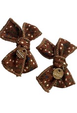 Halo Luxe Elise Printed Corduroy Double Bow Clips