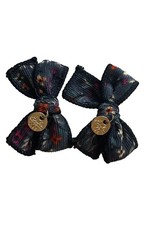 Halo Luxe Elise Printed Corduroy Double Bow Clips
