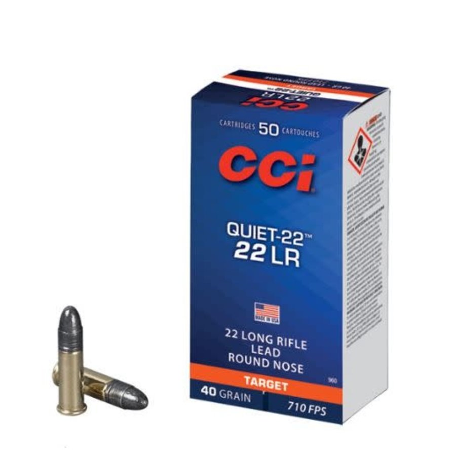 NIO034-CCI QUIET 22LR 40GR LRN 710FPS 50RNDS