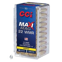 NIO3063-CCI  MAXI MAG 22WMR 30GR HP+V JHP 2200FPS 50RNDS