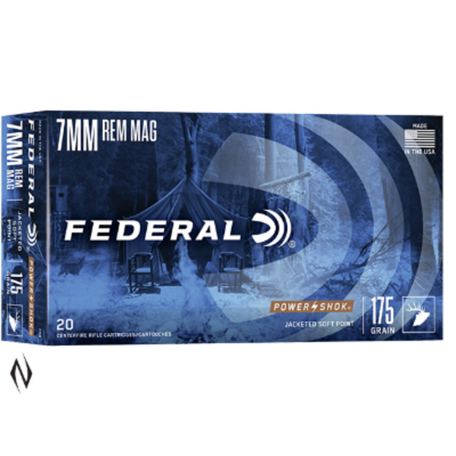 NIO088-FEDERAL POWER-SHOK 7MM REM MAG 175GR SP 20RNDS