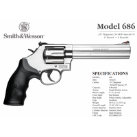 SMITH & WESSON 686 REVOLVER 6 SHOT .357CAL 6" (GRY012)