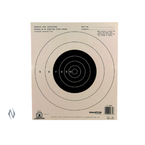 NIO1231-CHAMPION TARGET NRA 25YD PISTOL SLOW FIRE 100 PACK 