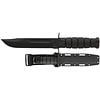 KA-BAR AOS002-KA-BAR 1213 FIGHTING/UTILITY KNIFE-BLACK, BLACK HARD PLASTIC SHEATH, STRAIGHT EDGE