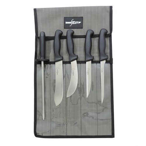 AOS026-SICUT 6 PIECE All PURPOSE KNIFE PACKAGE – BLACK HANDLE 