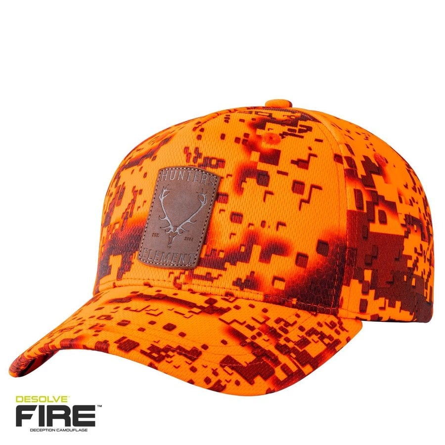 HUE963-HUNTERS ELEMENT RED STAG CAP DESOLVE FIRE