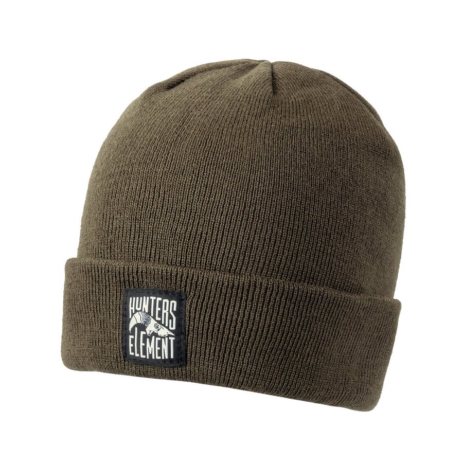 HUE982-HUNTERS ELEMENT BULL TAHR BEANIE KHAKI