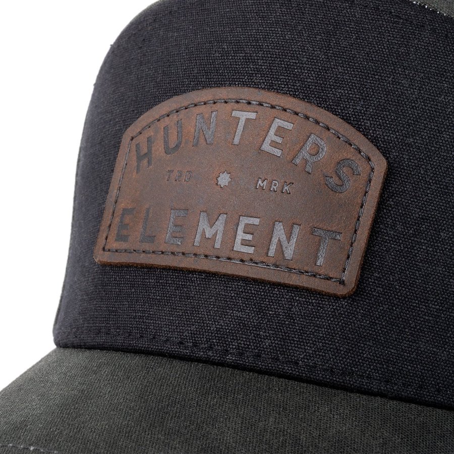 HUE1110-HUNTERS ELEMENT CREST CAP BLACK/FOREST GREEN