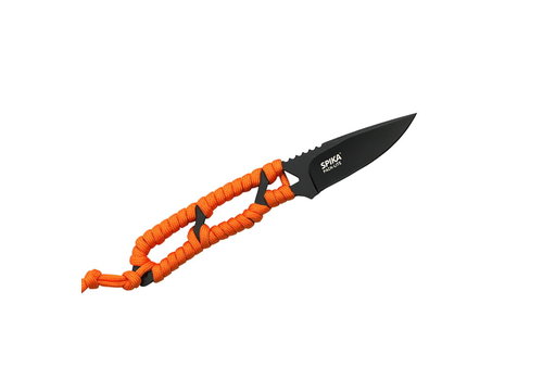 ANC842-SPIKA PACKLITE BLACK FIXED BLADE +  ORANGE PARACORD (SPL-113) 