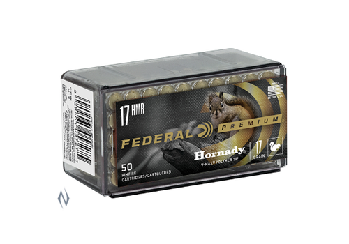 FEDERAL V-SHOK 17HMR 17GR V-MAX 2550FPS 50RNDS (NIO1017) 