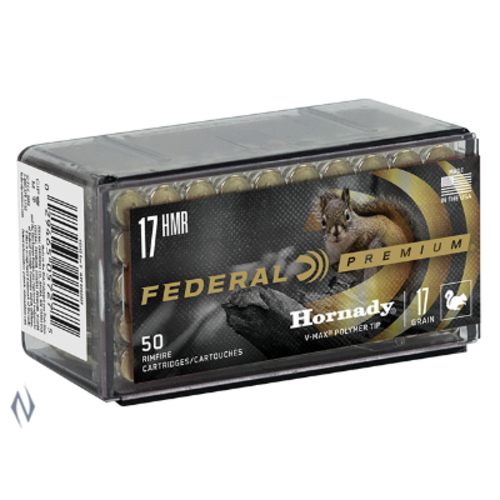FEDERAL V-SHOK 17HMR 17GR V-MAX 2550FPS 50RNDS (NIO1017) 