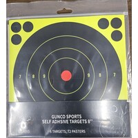 GSA093-GUNCO SPORTS SELF ADHESIVE TARGETS 8'', 6 PACK