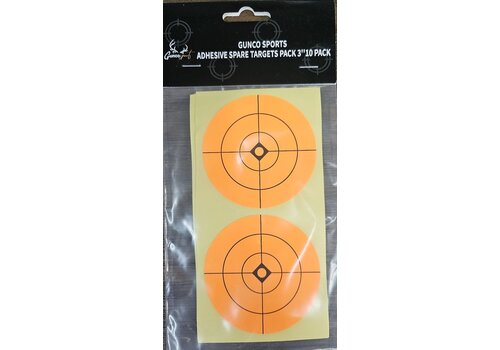 GSA096-GUNCO SPORTS ADHESIVE SPARE TARGETS PACK 3'', 10 PACK 