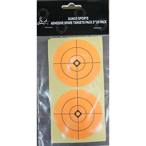 GSA096-GUNCO SPORTS ADHESIVE SPARE TARGETS PACK 3'', 10 PACK 