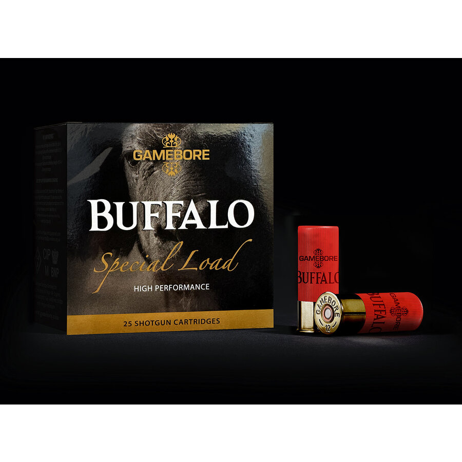 OTP073- BOX - GAMEBORE BUFFALO 12G #BB 36GR 1400FPS 25RNDS 4.1MM
