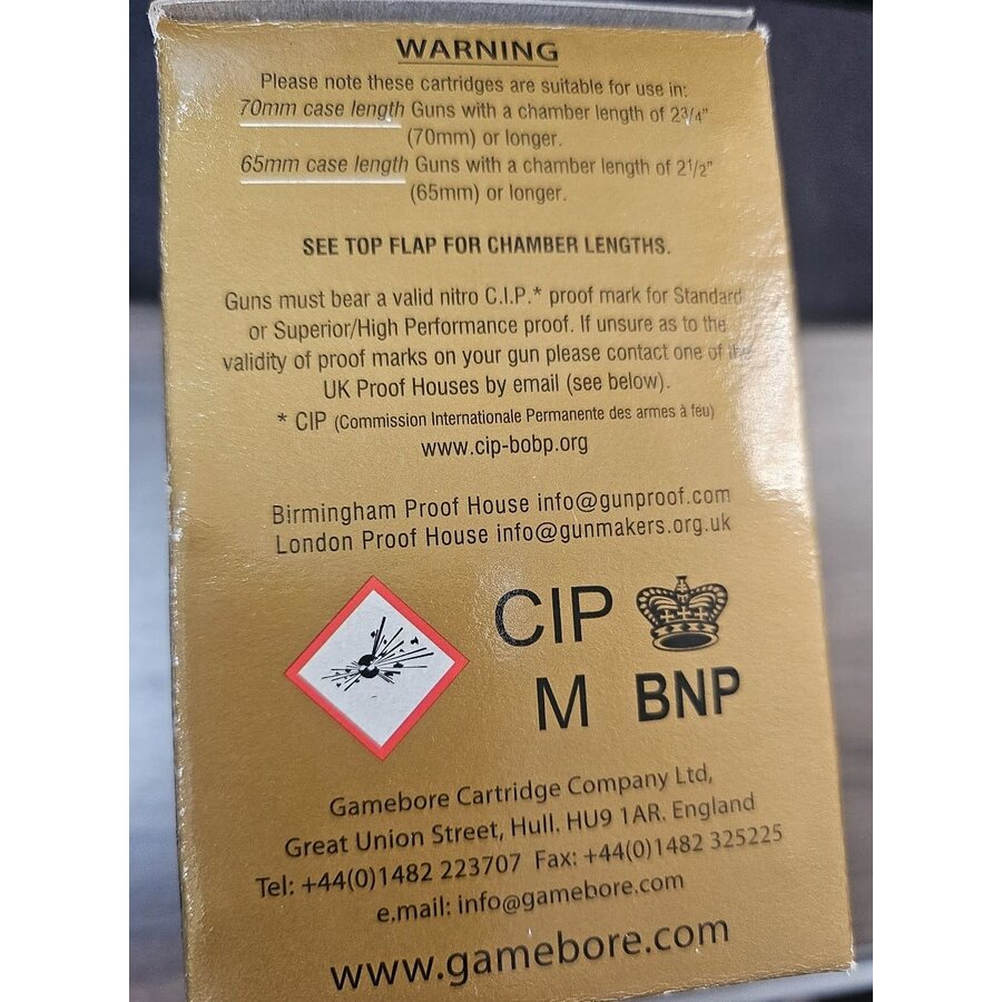 OTP073- BOX - GAMEBORE BUFFALO 12G #BB 36GR 1400FPS 25RNDS 4.1MM