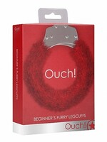 Shots Ouch! Beginner's Furry Handcuffs - RED