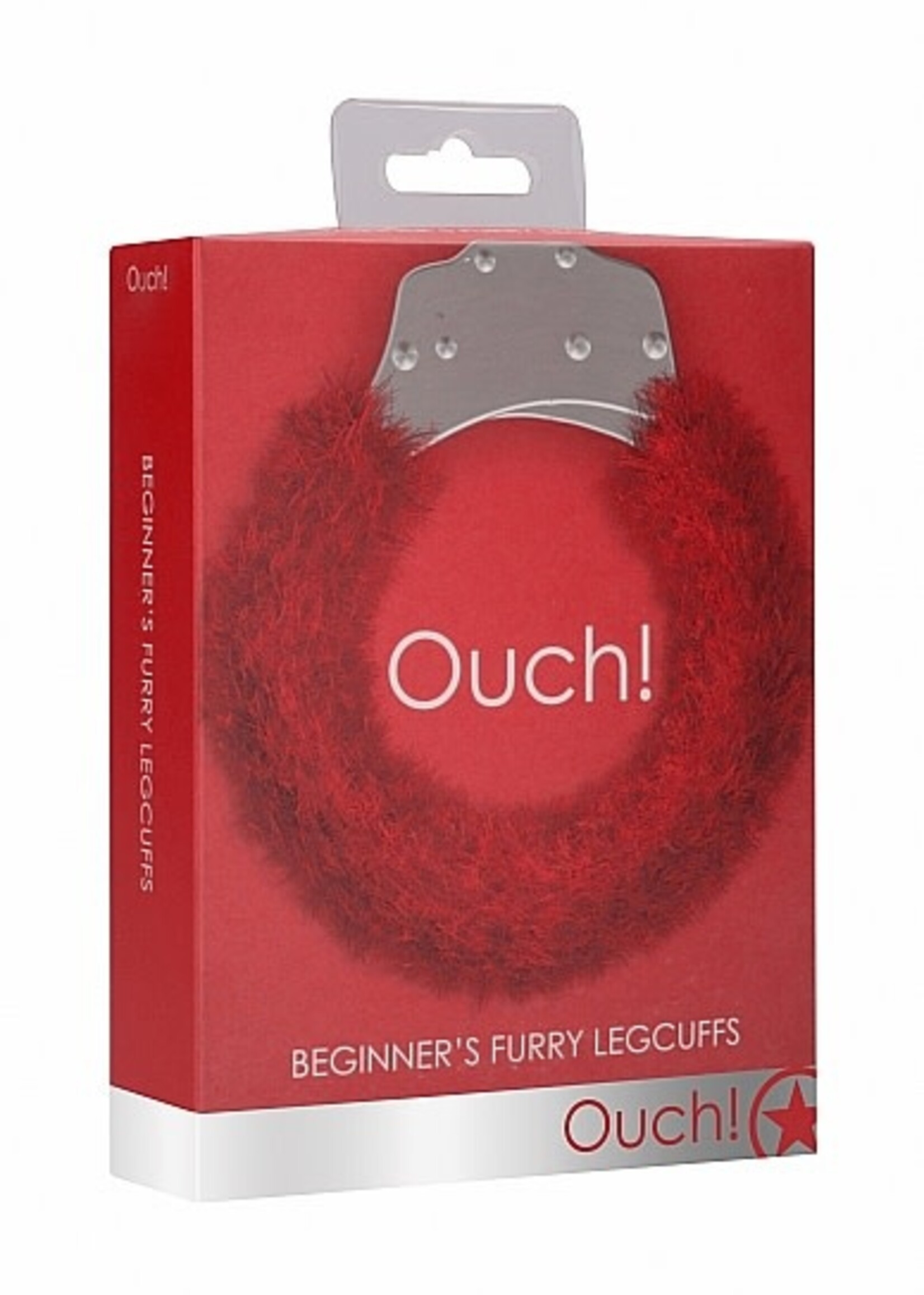 Shots Ouch! Beginner's Furry Handcuffs - RED