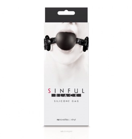 NS Novelties Sinful Silicone Gag BLACK