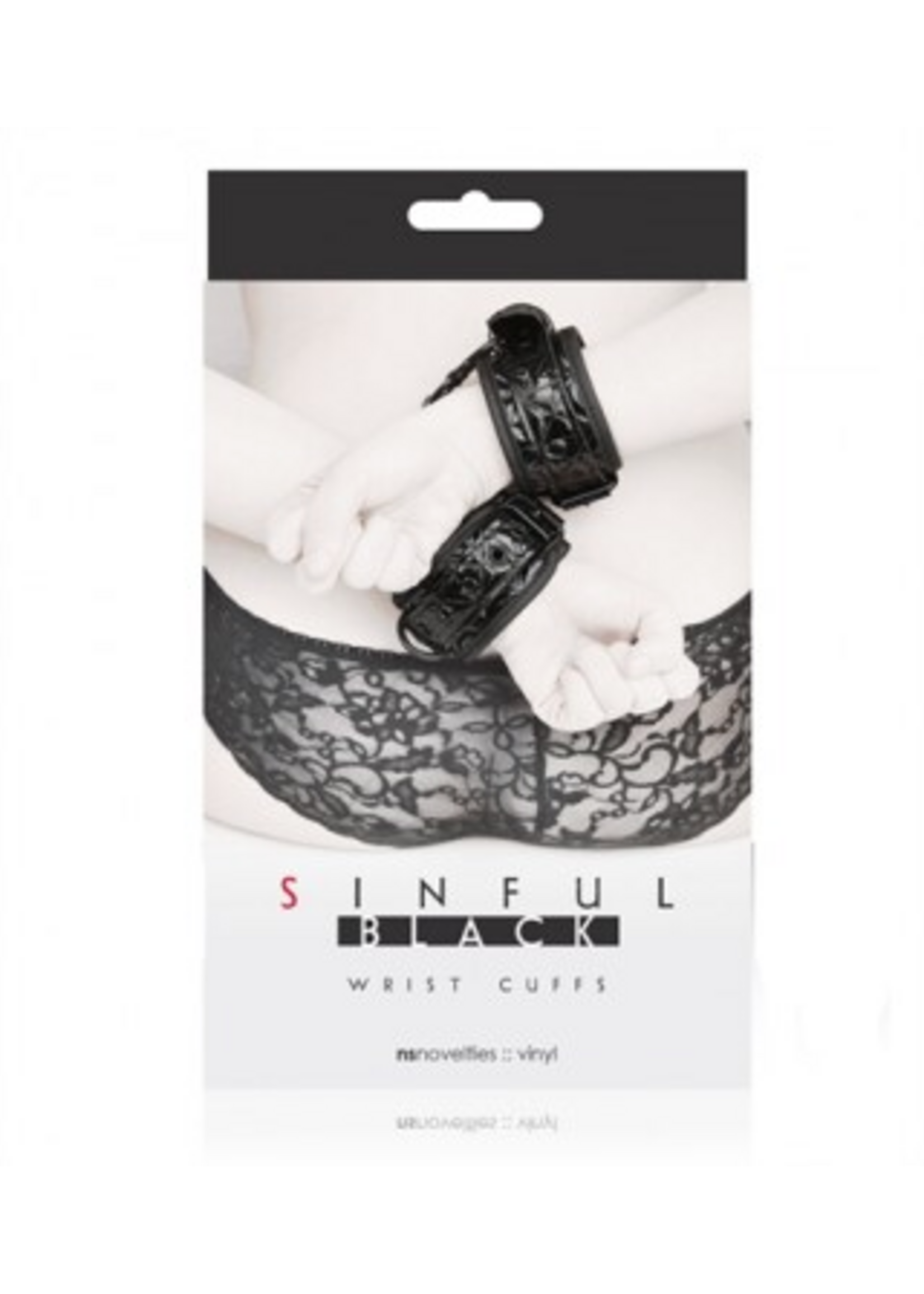 NS Novelties SINFUL WRIST CUFFS BLACK