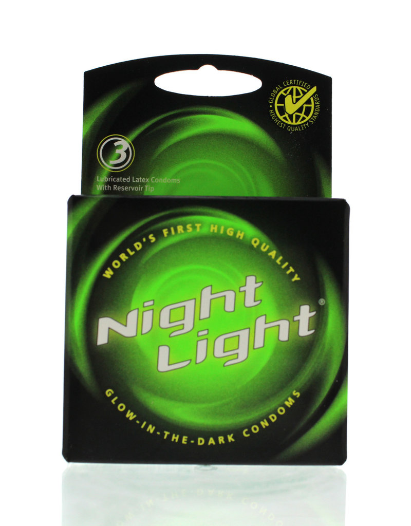 Global Protection Corp. Night Light Glow In The Dark Condoms Lubricated 3 Pack