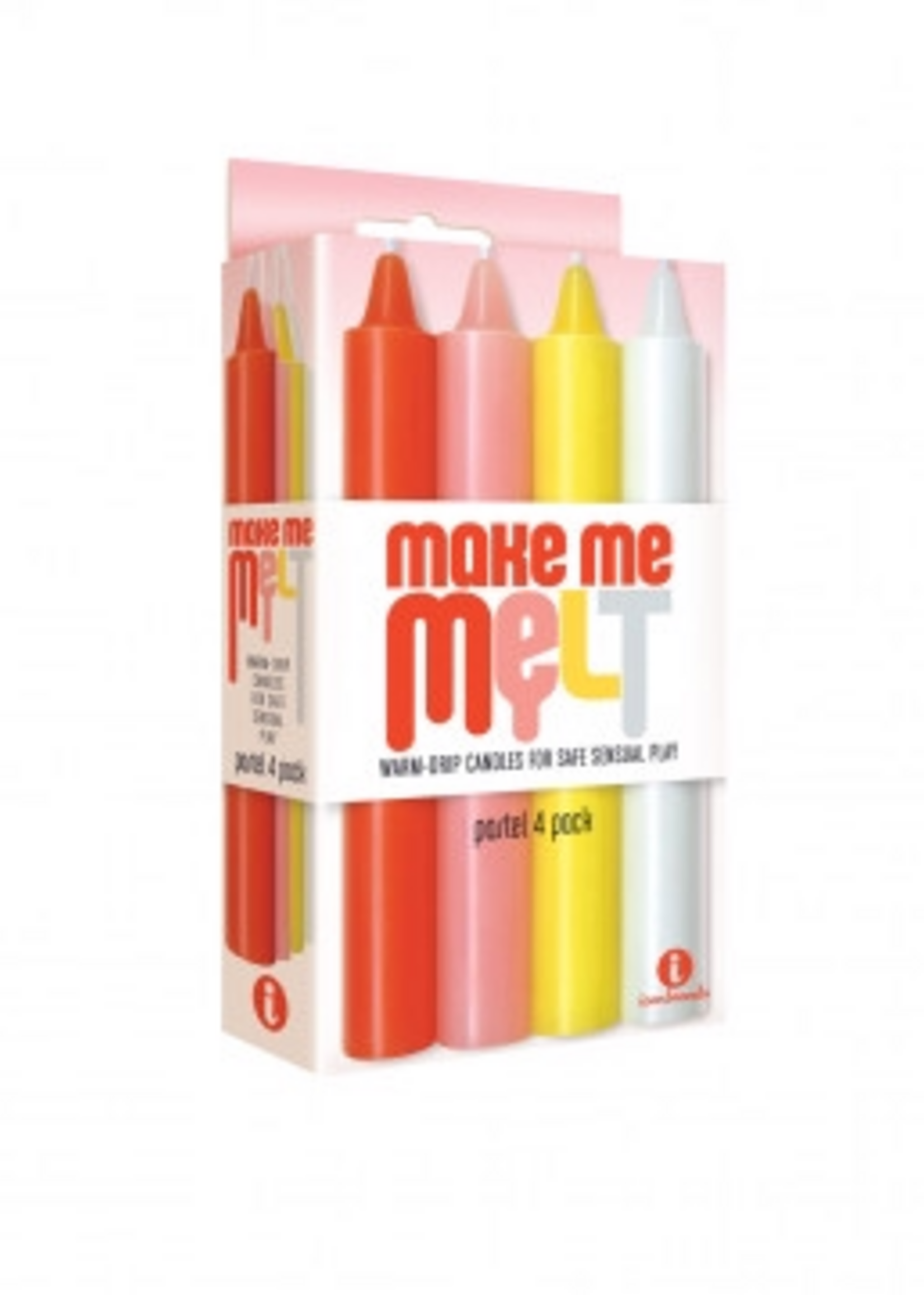Icon Brands The 9's Make Me Melt Sensual Warm-Drip Candles 4 Pack - Pastel