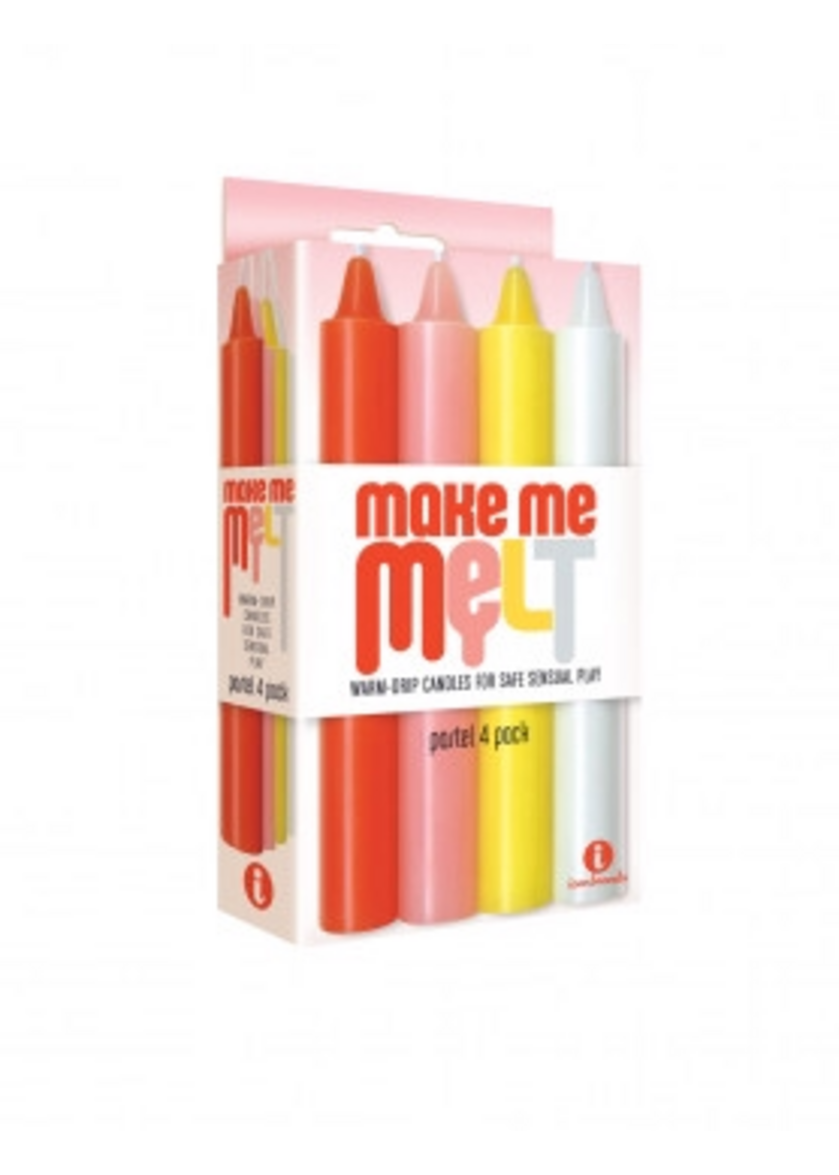 Icon Brands The 9's Make Me Melt Sensual Warm-Drip Candles 4 Pack - Pastel