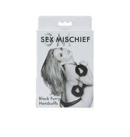 Sportsheets Sex and Mischief Furry Handcuffs - Black