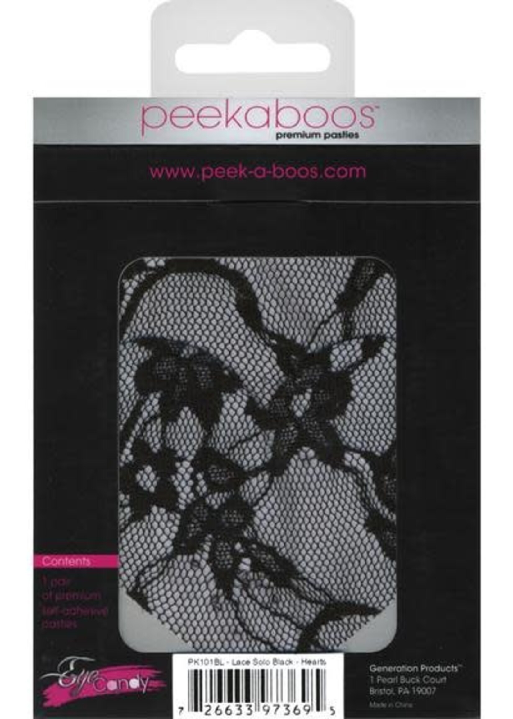 Eye Candy Black Lace Heart Pasties