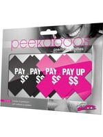 Eye Candy Pay Up $$ Pasties - Black & Pink