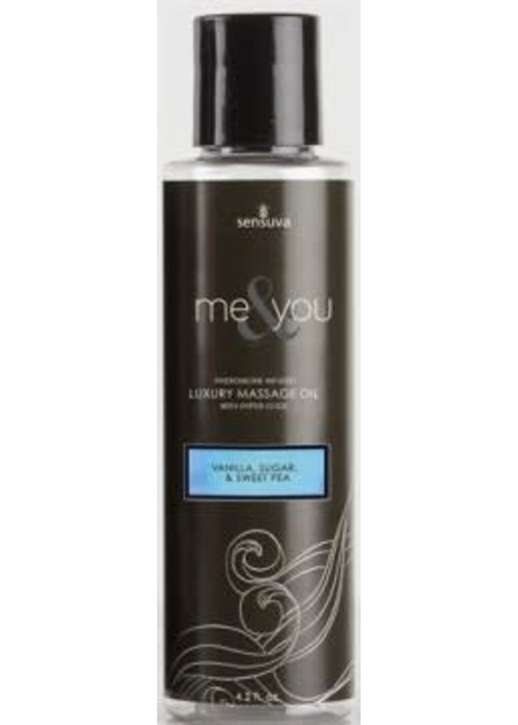 SENSUVA Me and You Massage Oil - Vanilla Sugar and Sweet Pea - 4.2 Oz.