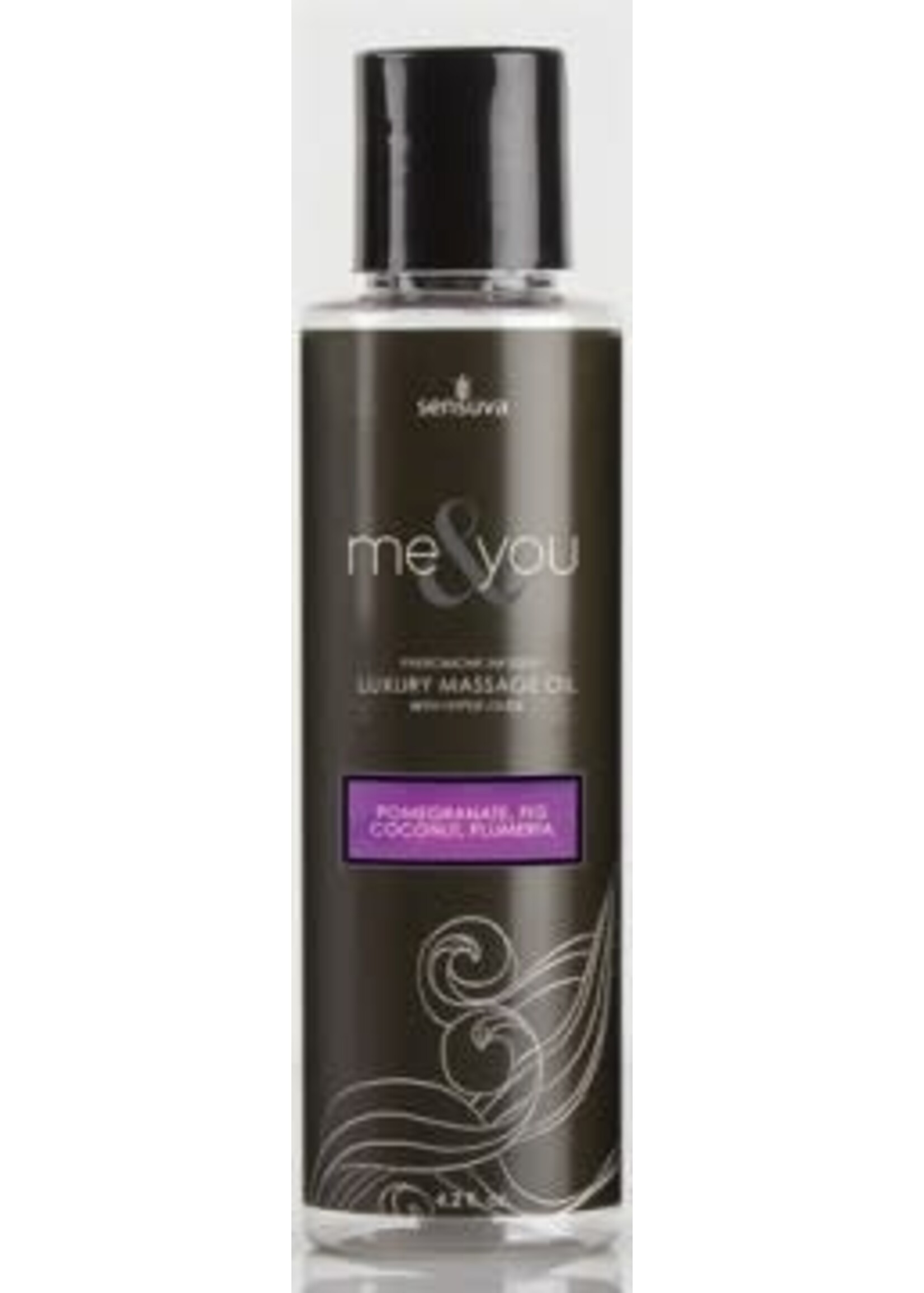 SENSUVA Me and You Massage Oil - Pomegranate Fig Coconut Plumeria - 4.2 Oz.