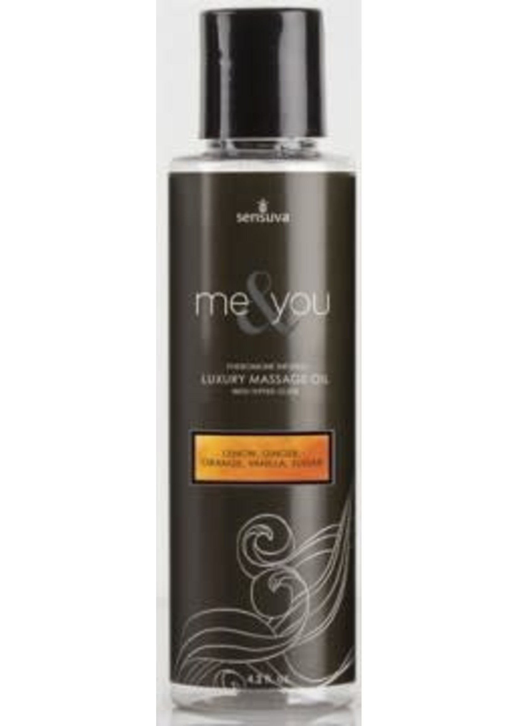 SENSUVA Me and You Massage Oil - Lemon Ginger Orange Vanilla Sugar - 4.2 Oz.