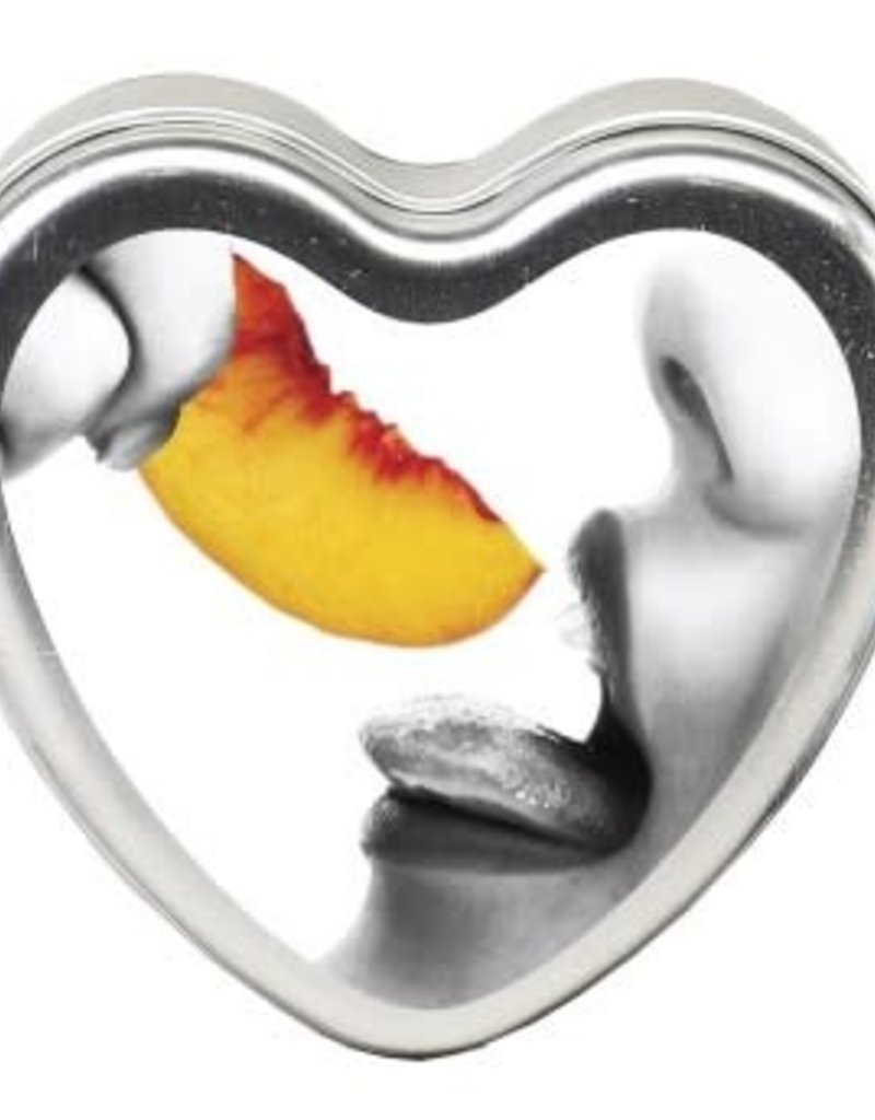 Earthly Body Edible Heart Candle - Peach - 4 Oz.