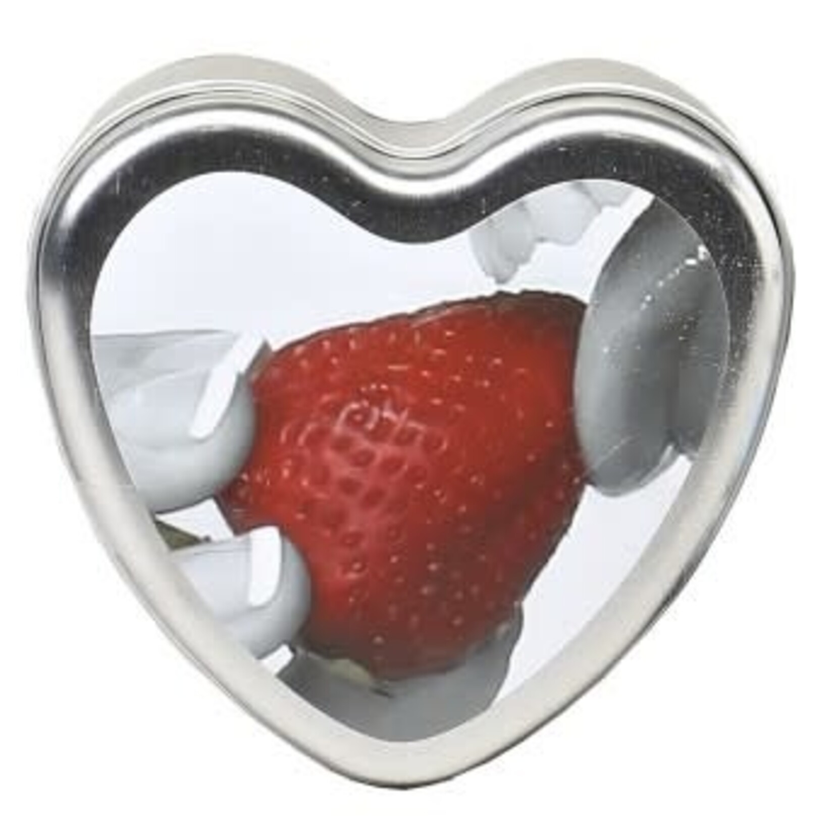 Earthly Body Edible Heart Candle - Strawberry - 4 Oz.