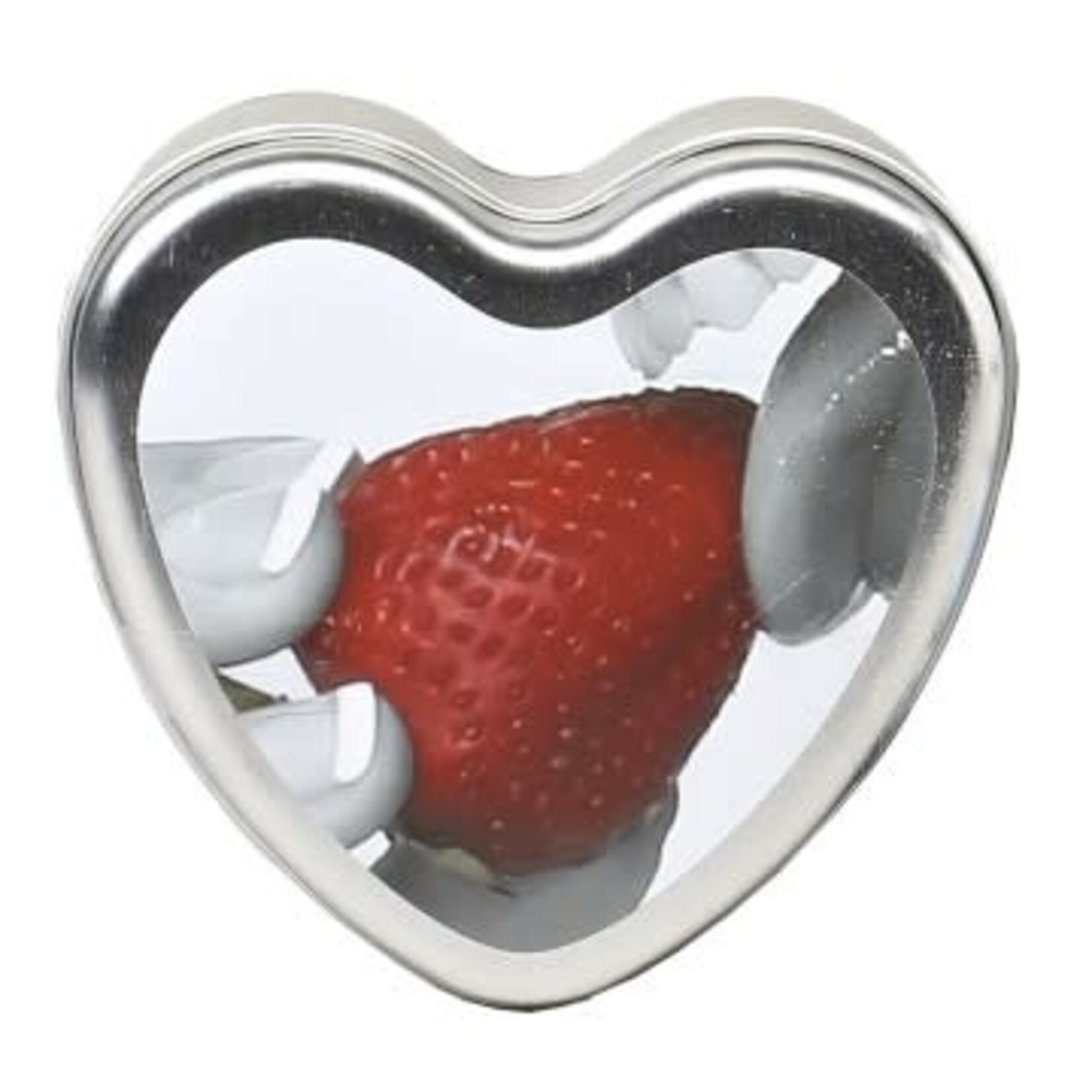 Earthly Body Edible Heart Candle - Strawberry - 4 Oz.