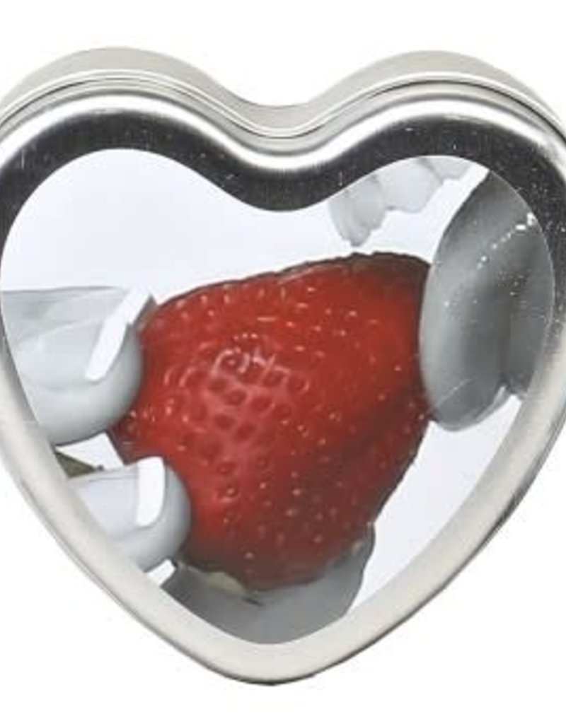 Earthly Body Edible Heart Candle - Strawberry - 4 Oz.