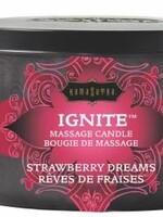Kamasutra Ignite Strawberry Dreams Massage Candle - 6 Oz.