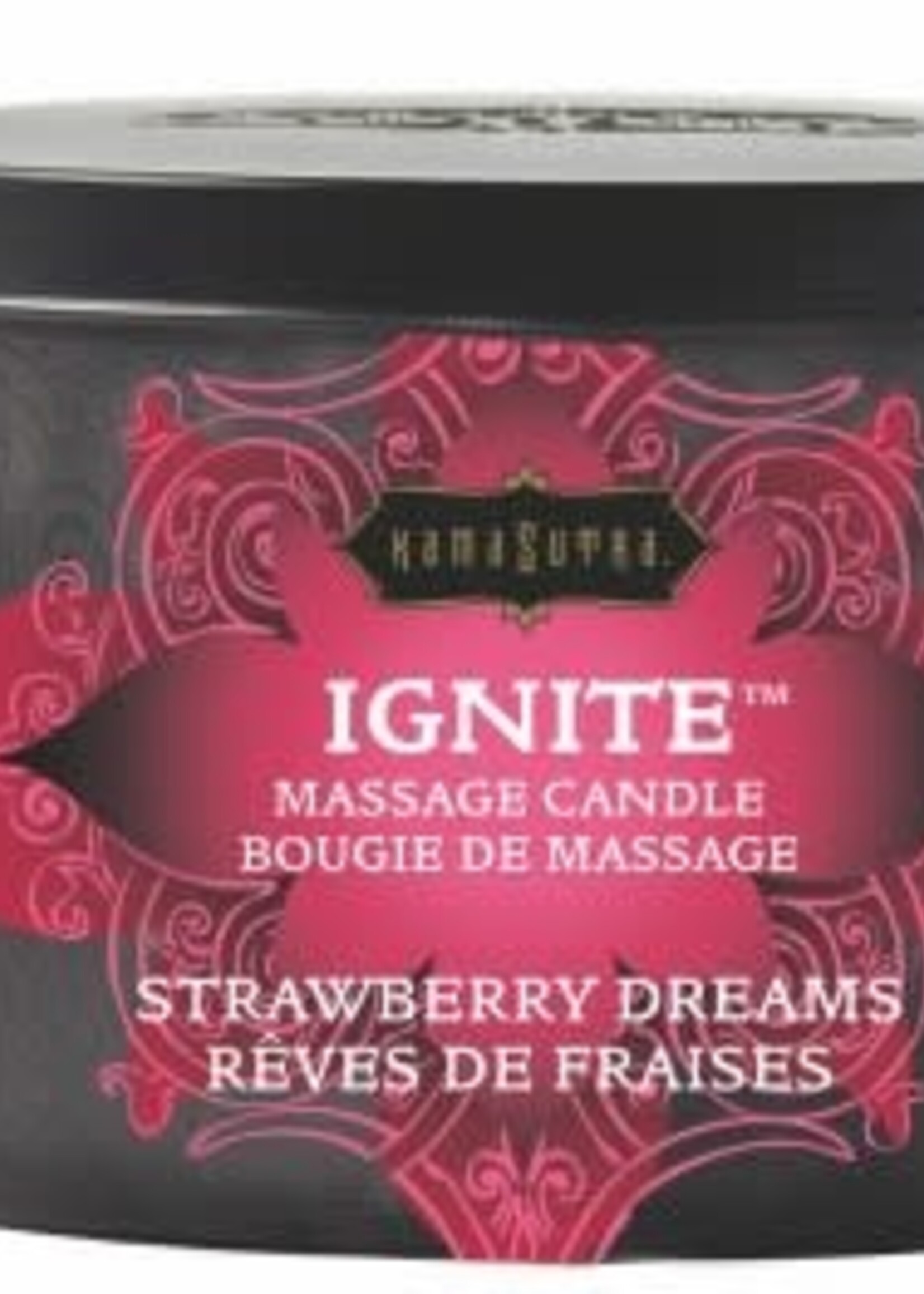 Kamasutra Ignite Strawberry Dreams Massage Candle - 6 Oz.