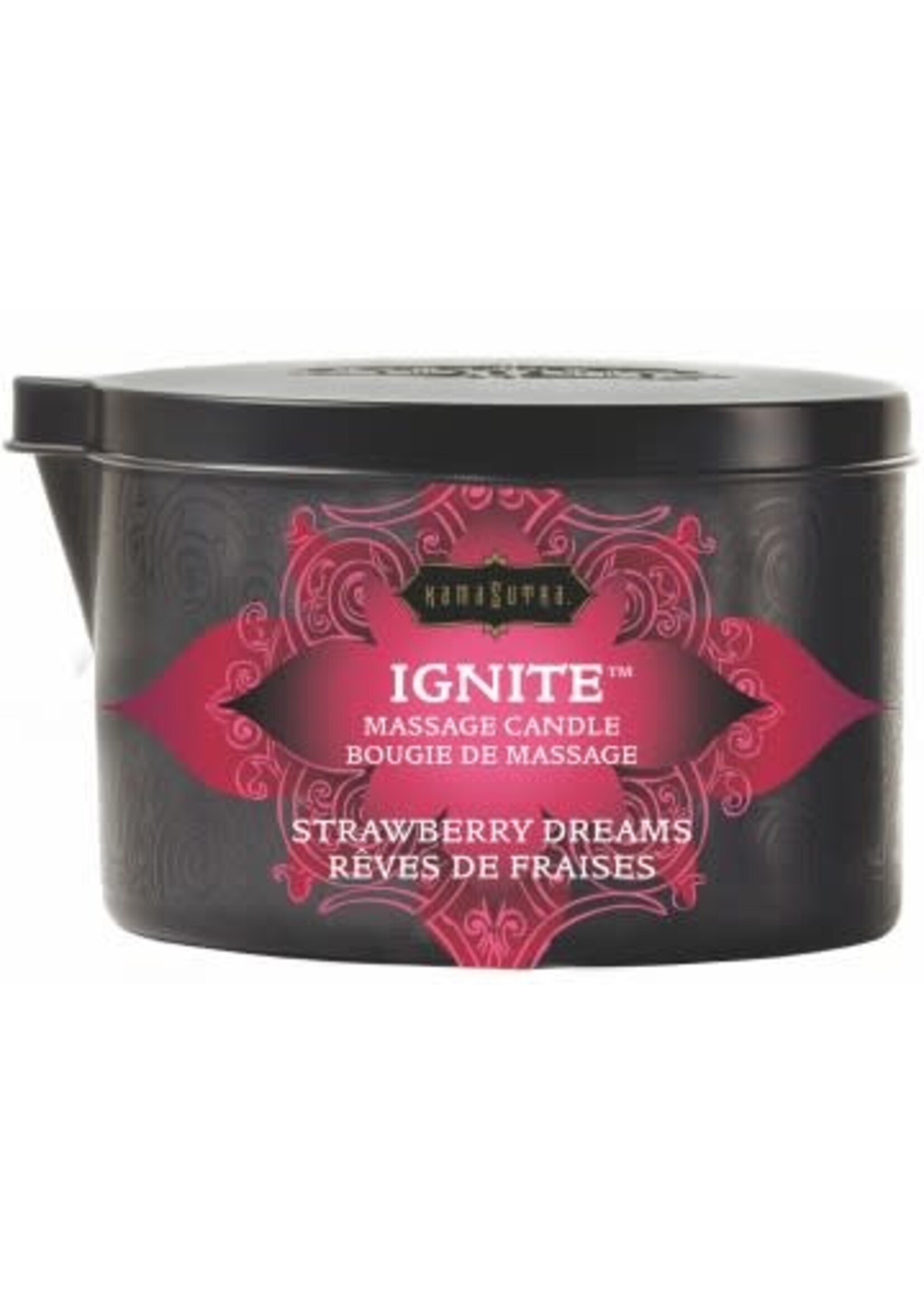Kamasutra Ignite Strawberry Dreams Massage Candle - 6 Oz.