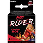 Lifestyles Rough Rider Condom Hot Passion Warming Lubricated 3 Pack