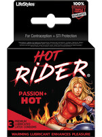Lifestyles Rough Rider Condom Hot Passion Warming Lubricated 3 Pack