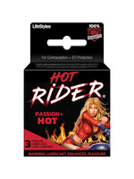 Lifestyles Rough Rider Condom Hot Passion Warming Lubricated 3 Pack