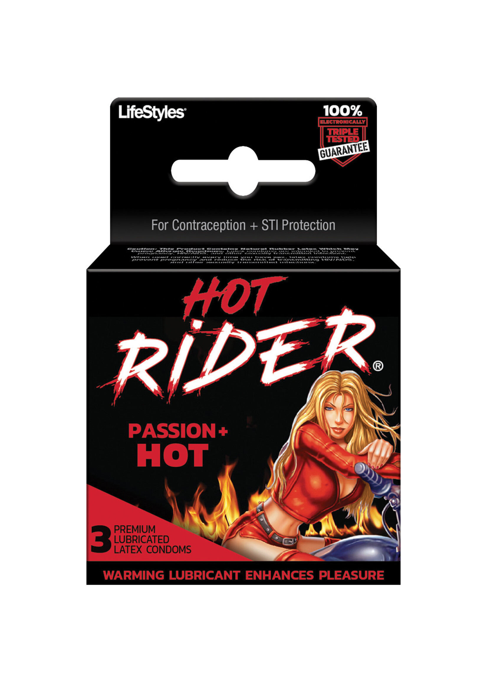 Lifestyles Rough Rider Condom Hot Passion Warming Lubricated 3 Pack
