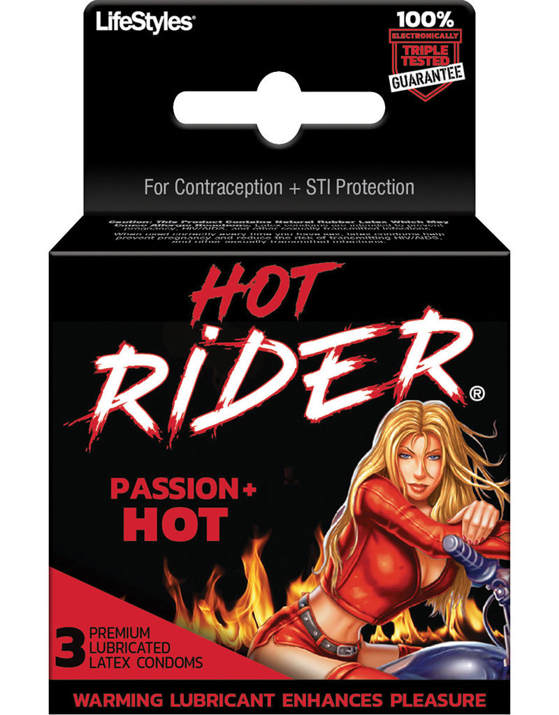 Lifestyles Rough Rider Condom Hot Passion Warming Lubricated 3 Pack