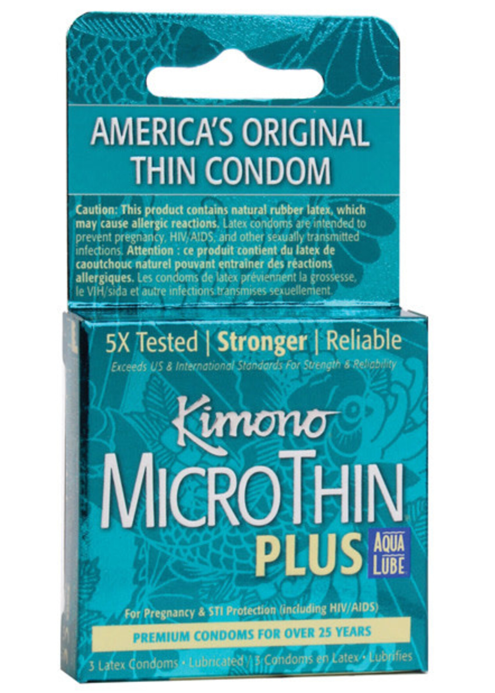Kimono Kimono Micro Thin Aqua Lube Condom - Box of 3