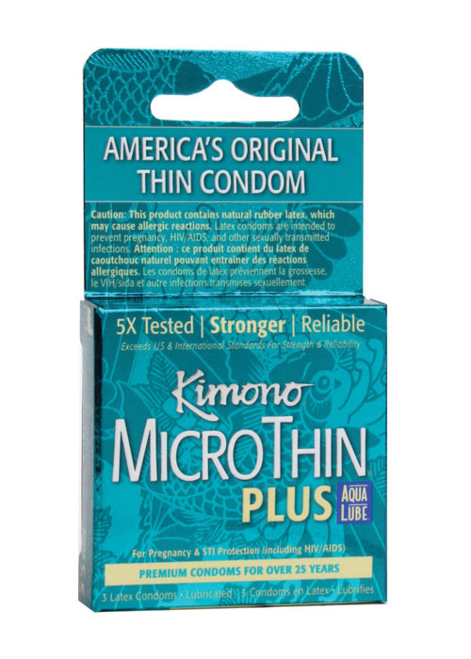 Kimono Kimono Micro Thin Aqua Lube Condom - Box of 3