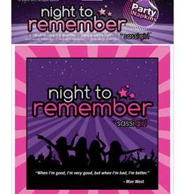 SASSI GIRL Night to Remember Standard 6.5" Napkins - Pack of 10