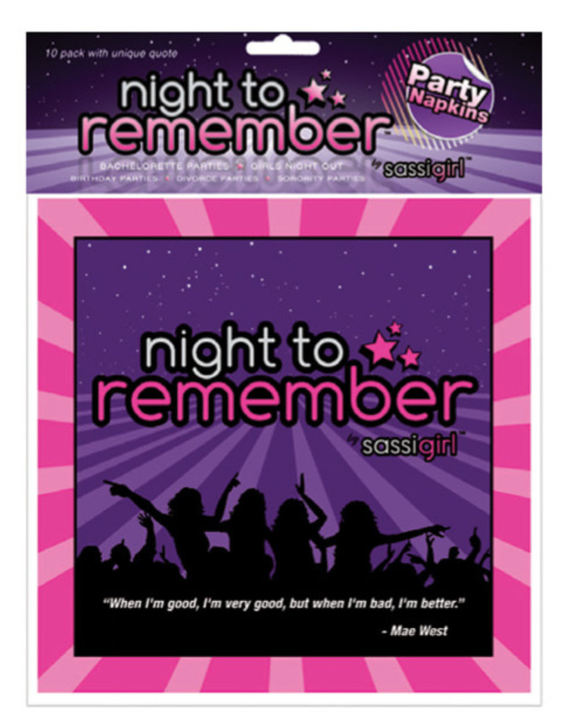 SASSI GIRL Night to Remember Standard 6.5" Napkins - Pack of 10