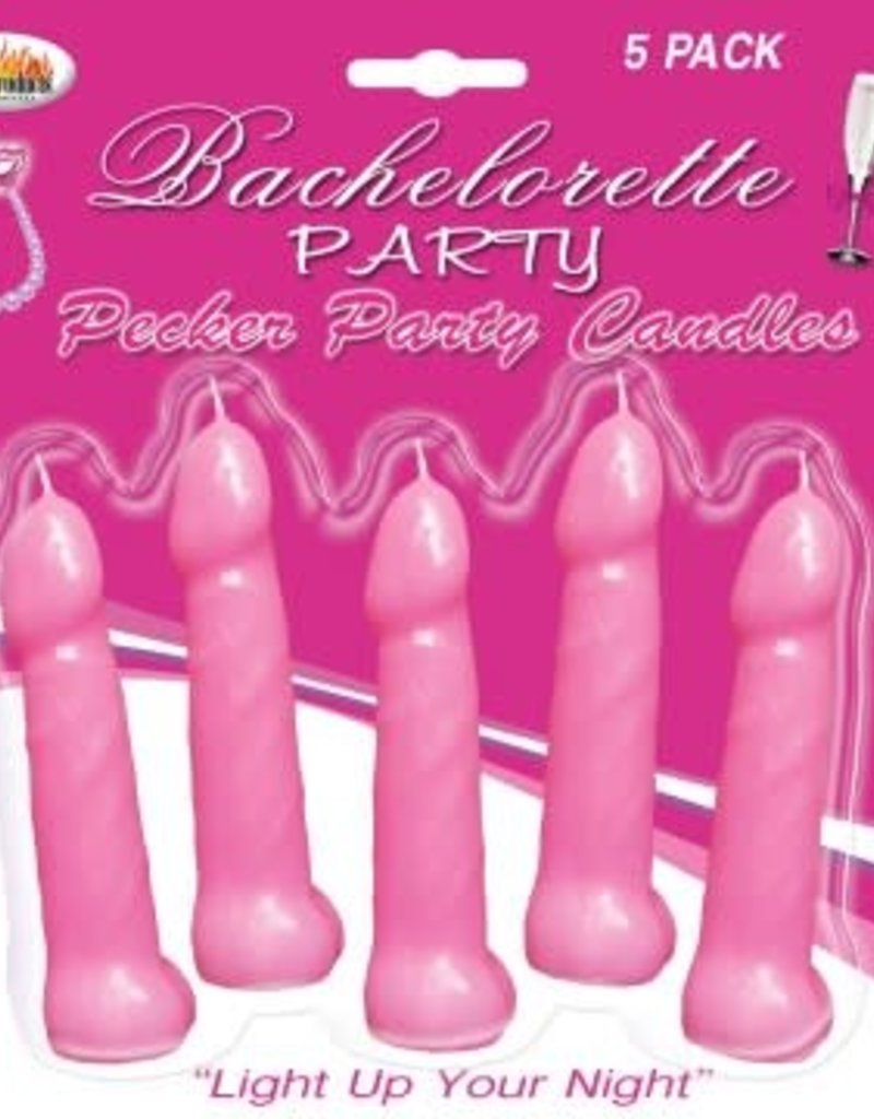 HOTT PRODUCTS Bachelorette Pecker Party Pink Candles 5pk